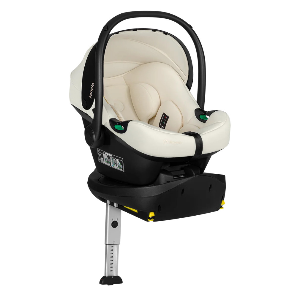Lionelo Astrid i-Size Set Plus - автокресло для новорожденных с базой ISOFIX (40-87 см/ 0-24 мес) • Beige Cream