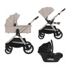 Lionelo Layla 3в1 - детская коляска 3 в 1 с автокреслом, универсальная коляска с большими колесами • Beige Sand