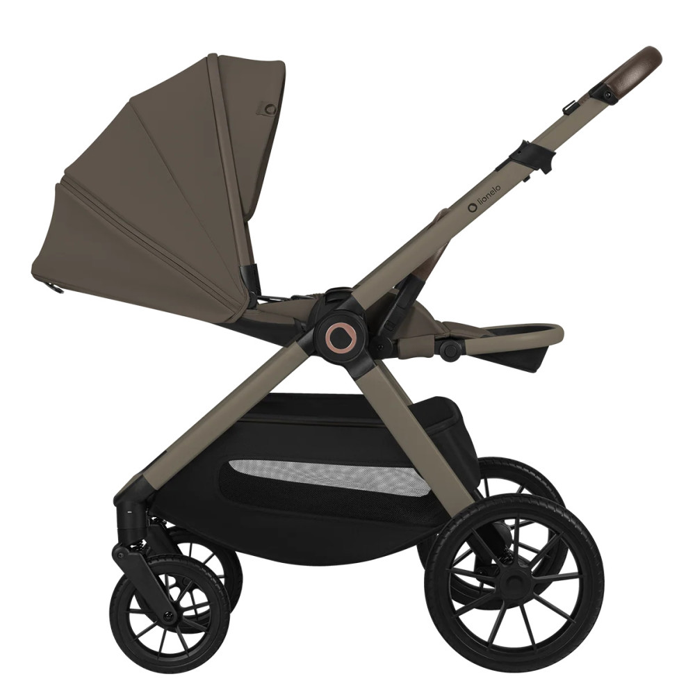 Lionelo Layla 3в1 - детская коляска 3 в 1 с автокреслом, универсальная коляска с большими колесами • Beige Taupe