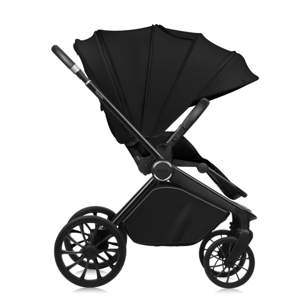 Lionelo Mika Plus 2в1 - детская коляска 2 в 1, универсальная коляска, быстрое складывание • Black Onyx