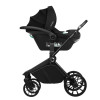 Lionelo Mika Plus 3в1 - детская коляска 3 в 1 с автокреслом, универсальная коляска с большими колесами • Black Onyx