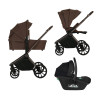 Lionelo Mika Plus 3в1 - детская коляска 3 в 1 с автокреслом, универсальная коляска с большими колесами • Mocha Mousse