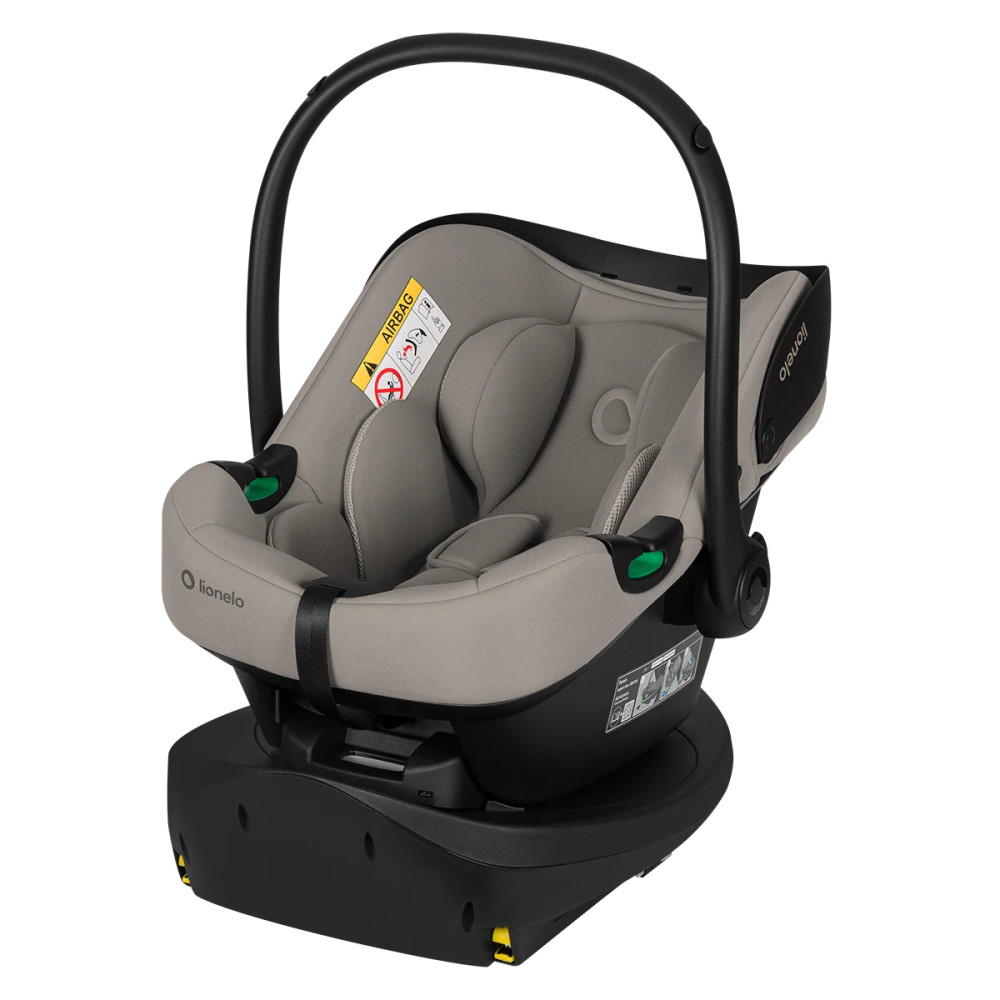 Lionelo Astrid i-Size Set Plus - автокресло для новорожденных с базой ISOFIX (40-87 см/ 0-24 мес) • Beige Taupe