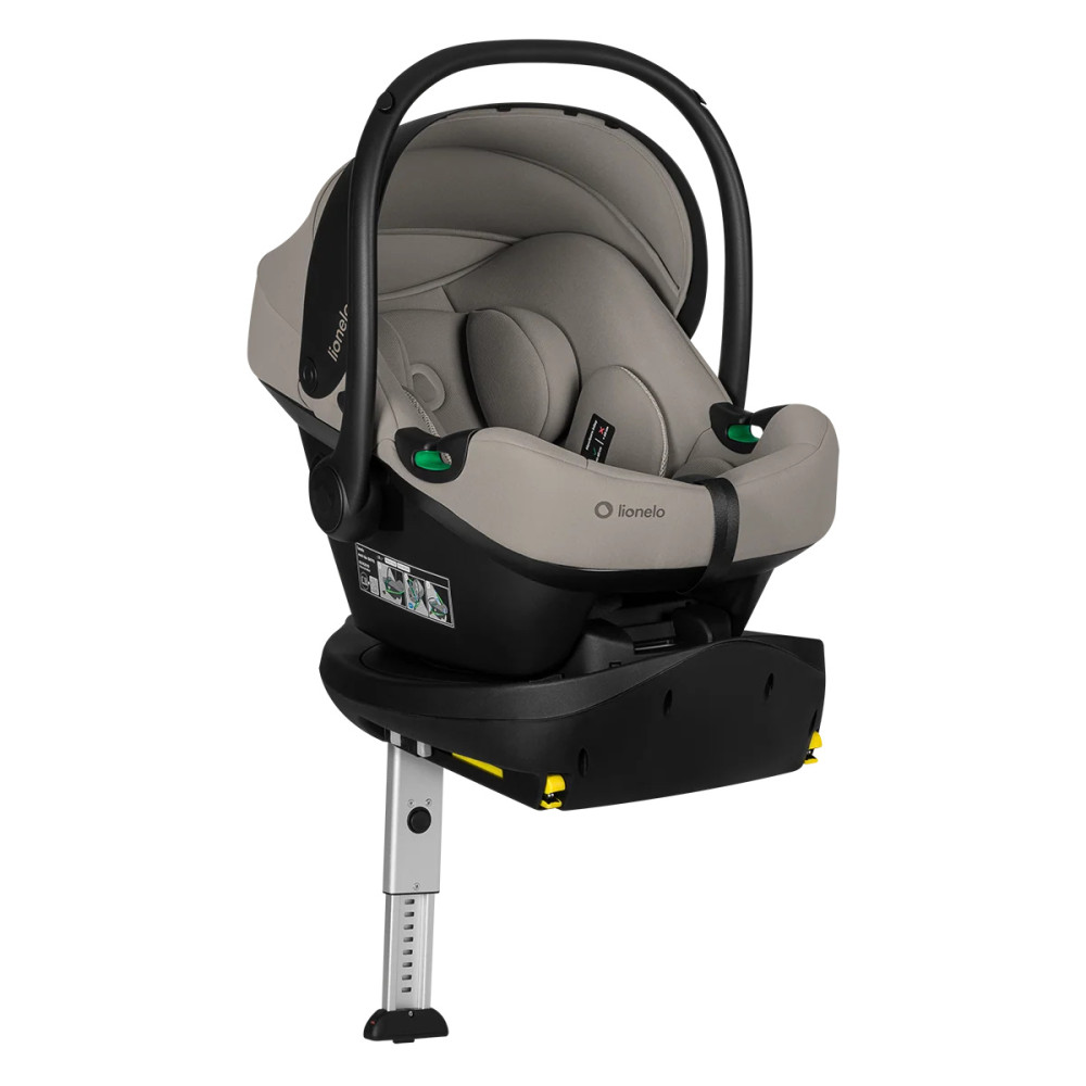 Lionelo Astrid i-Size Set Plus - автокресло для новорожденных с базой ISOFIX (40-87 см/ 0-24 мес) • Beige Taupe