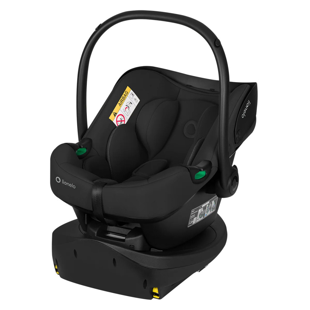 Lionelo Astrid i-Size Set Plus - автокресло для новорожденных с базой ISOFIX (40-87 см/ 0-24 мес) • Black Onyx