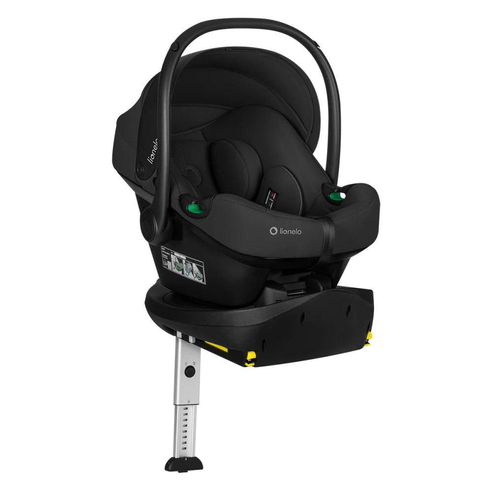Lionelo Astrid i-Size Set Plus - автокресло для новорожденных с базой ISOFIX (40-87 см/ 0-24 мес) • Black Onyx