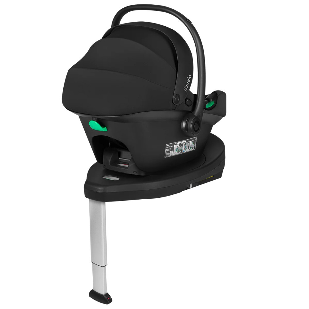 Lionelo Astrid i-Size Set Plus - автокресло для новорожденных с базой ISOFIX (40-87 см/ 0-24 мес) • Black Onyx