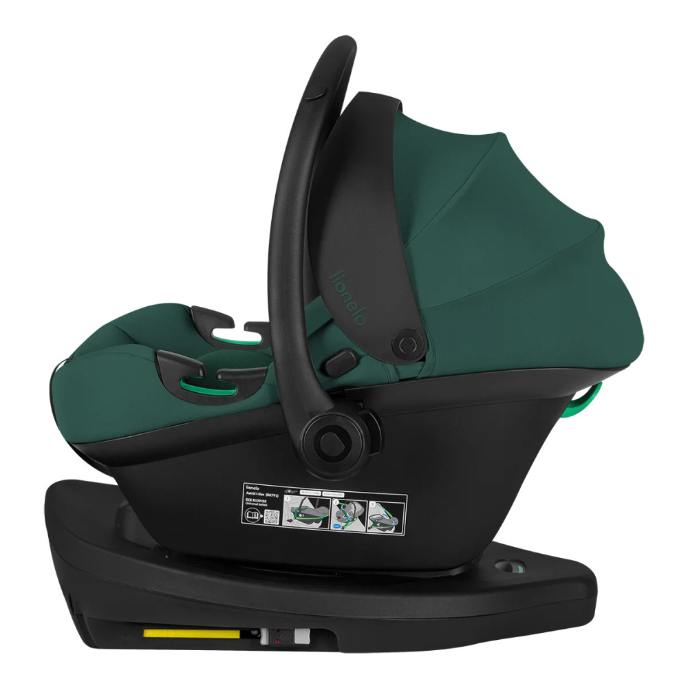 Lionelo Astrid i-Size Set Plus - автокресло для новорожденных с базой ISOFIX (40-87 см/ 0-24 мес) • Green Forest