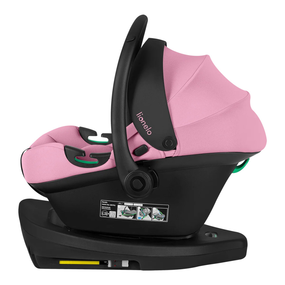 Lionelo Astrid i-Size Set Plus - автокресло для новорожденных с базой ISOFIX (40-87 см/ 0-24 мес) • Pink Coral