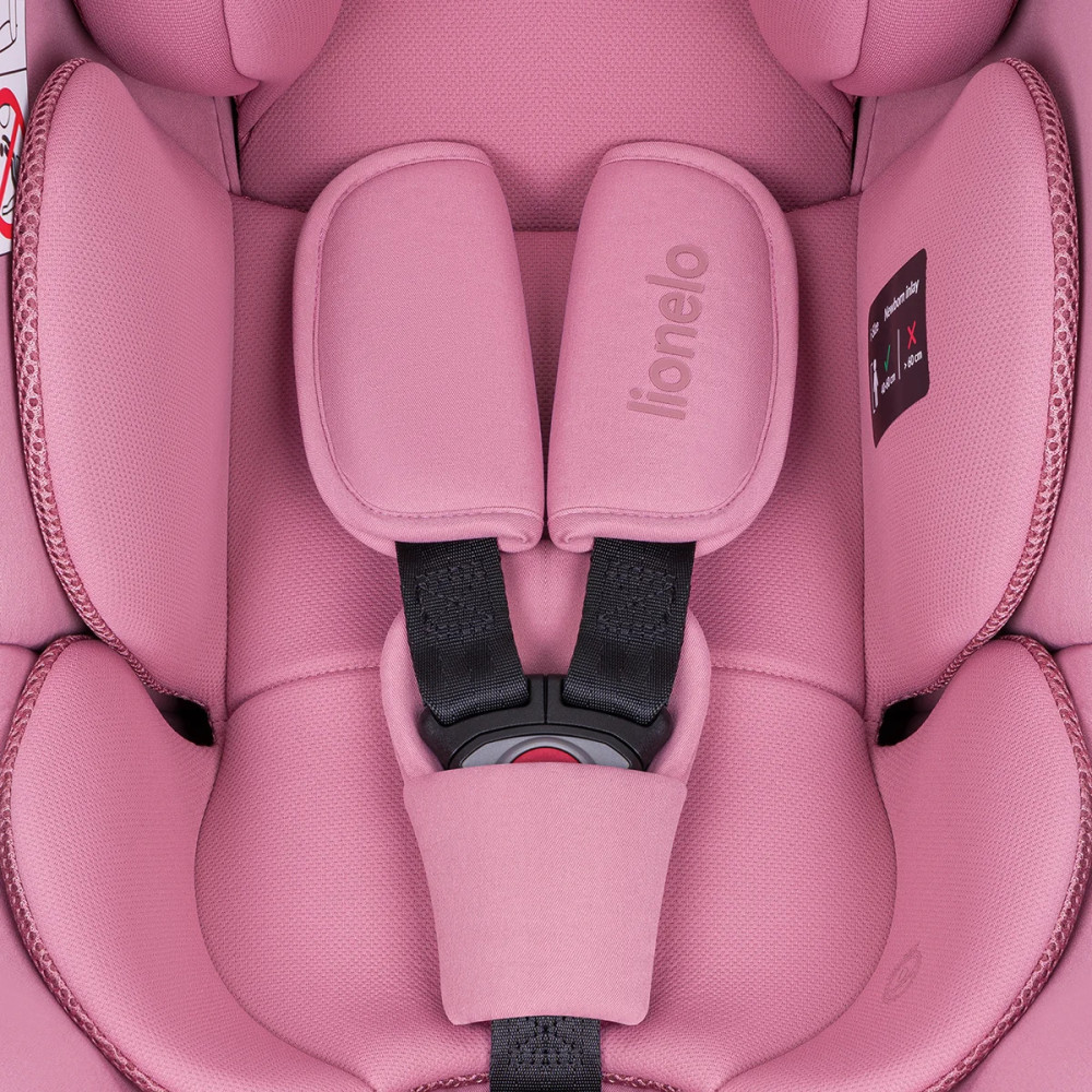 Lionelo Astrid i-Size Set Plus - автокресло для новорожденных с базой ISOFIX (40-87 см/ 0-24 мес) • Pink Coral