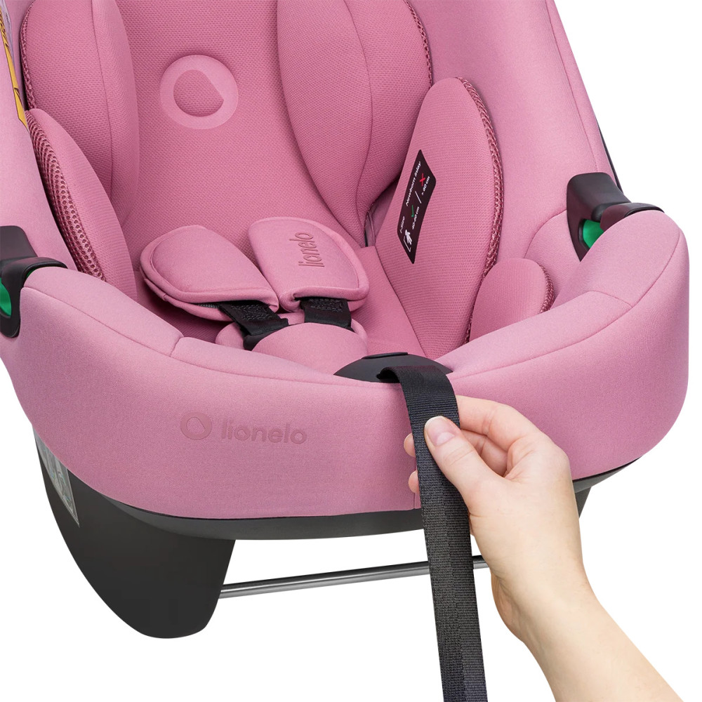 Lionelo Astrid i-Size Set Plus - автокресло для новорожденных с базой ISOFIX (40-87 см/ 0-24 мес) • Pink Coral
