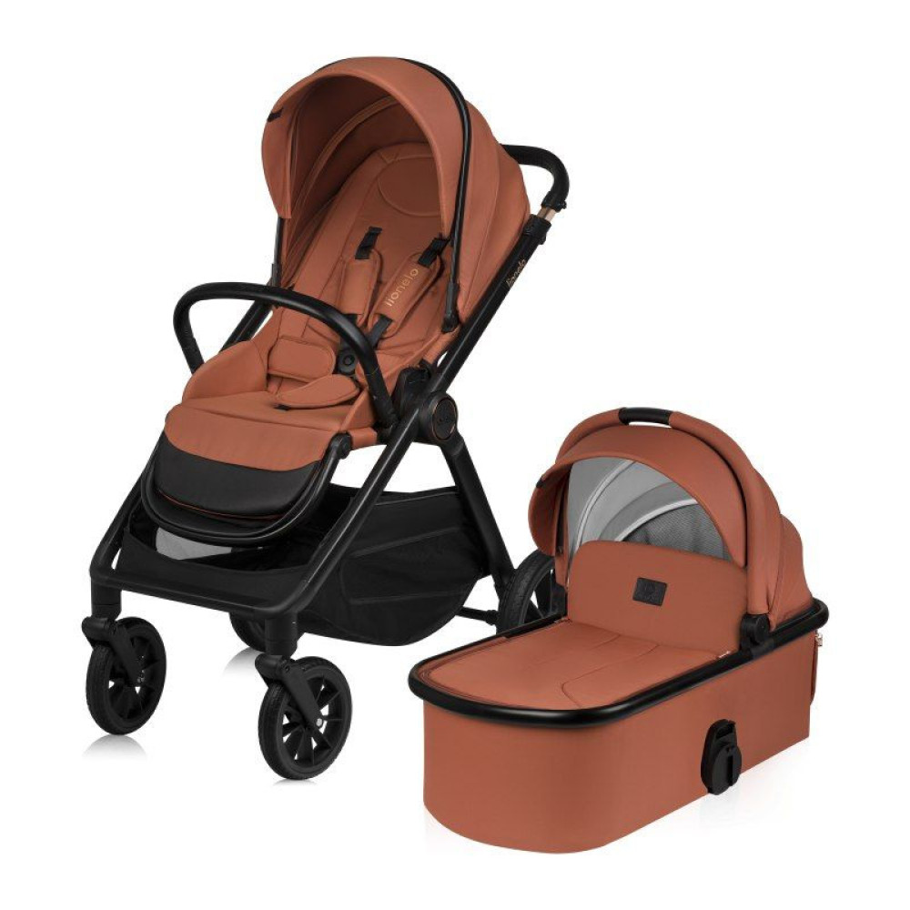 Lionelo Layla 2в1 - детская коляска 2 в 1, универсальная коляска с большими колесами • Brown Rust