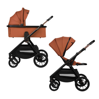 Lionelo Layla 2в1 - детская коляска 2 в 1, универсальная коляска с большими колесами • Brown Rust