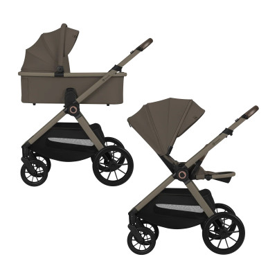 Lionelo Layla 2в1 - детская коляска 2 в 1, универсальная коляска с большими колесами • Beige Taupe
