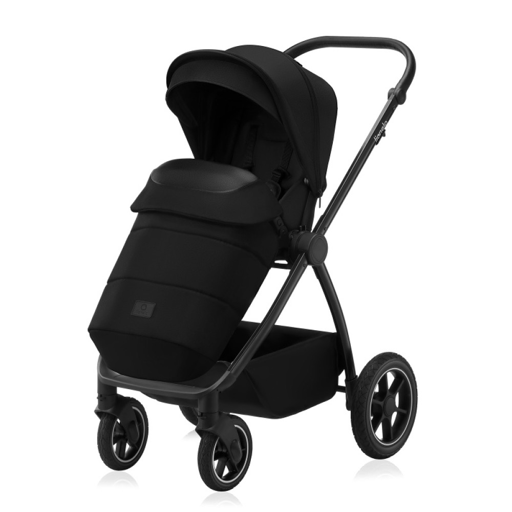 Lionelo Meril 2в1 - детская коляска 2 в 1, коляска с большими колесами, просторная люлька • Black Onyx