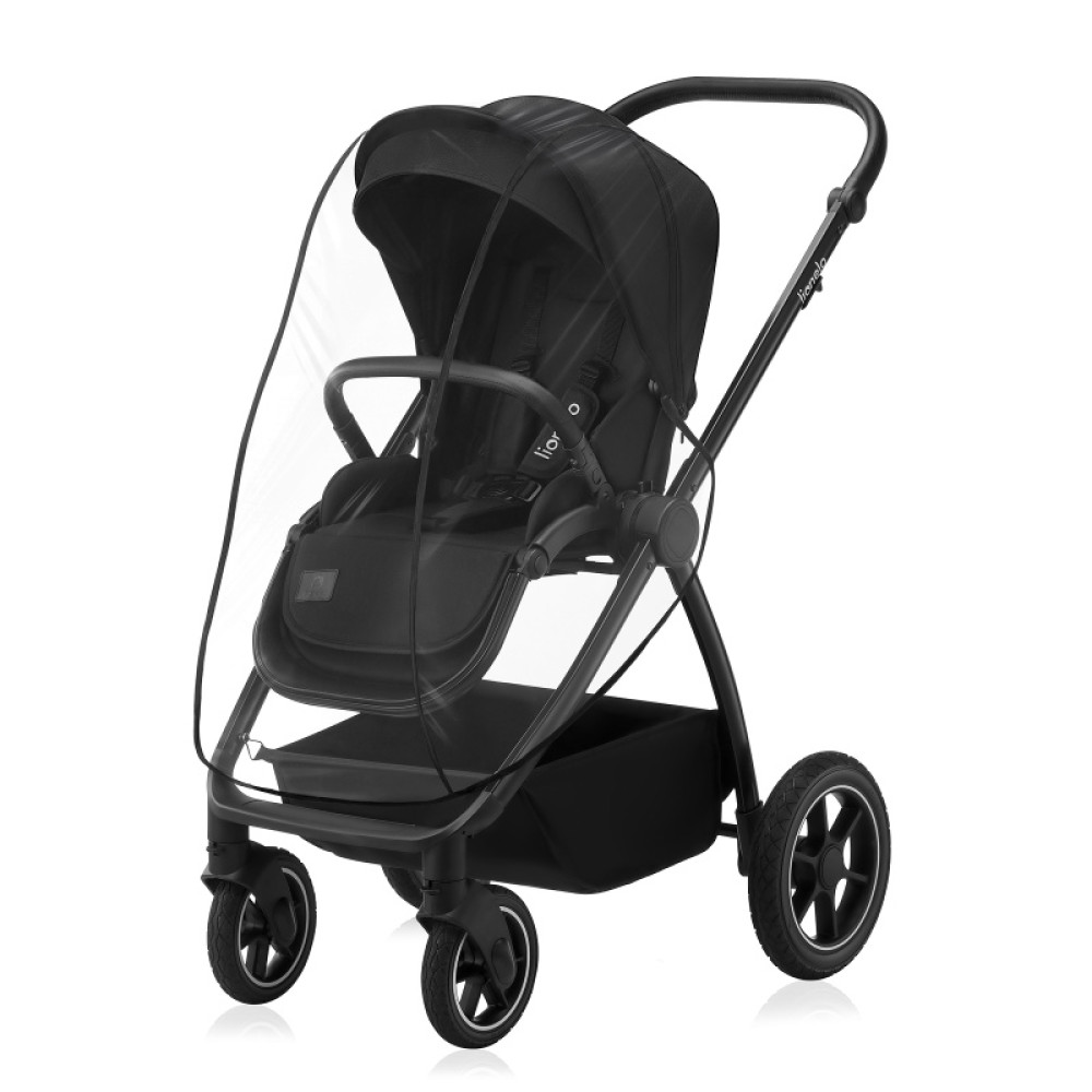 Lionelo Meril 2в1 - детская коляска 2 в 1, коляска с большими колесами, просторная люлька • Black Onyx