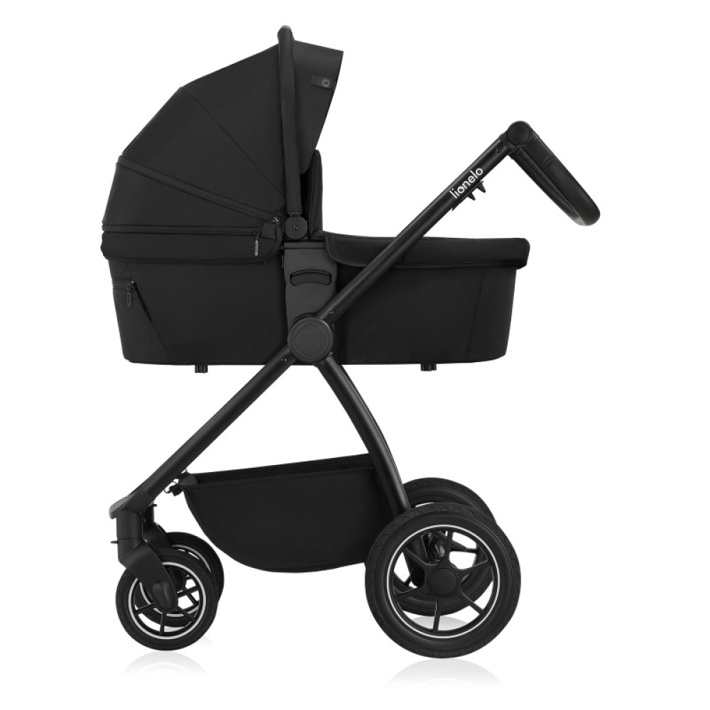 Lionelo Meril 2в1 - детская коляска 2 в 1, коляска с большими колесами, просторная люлька • Black Onyx