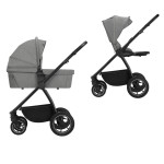 Lionelo Meril 2в1 - детская коляска 2 в 1, коляска с большими колесами, просторная люлька • Grey Stone