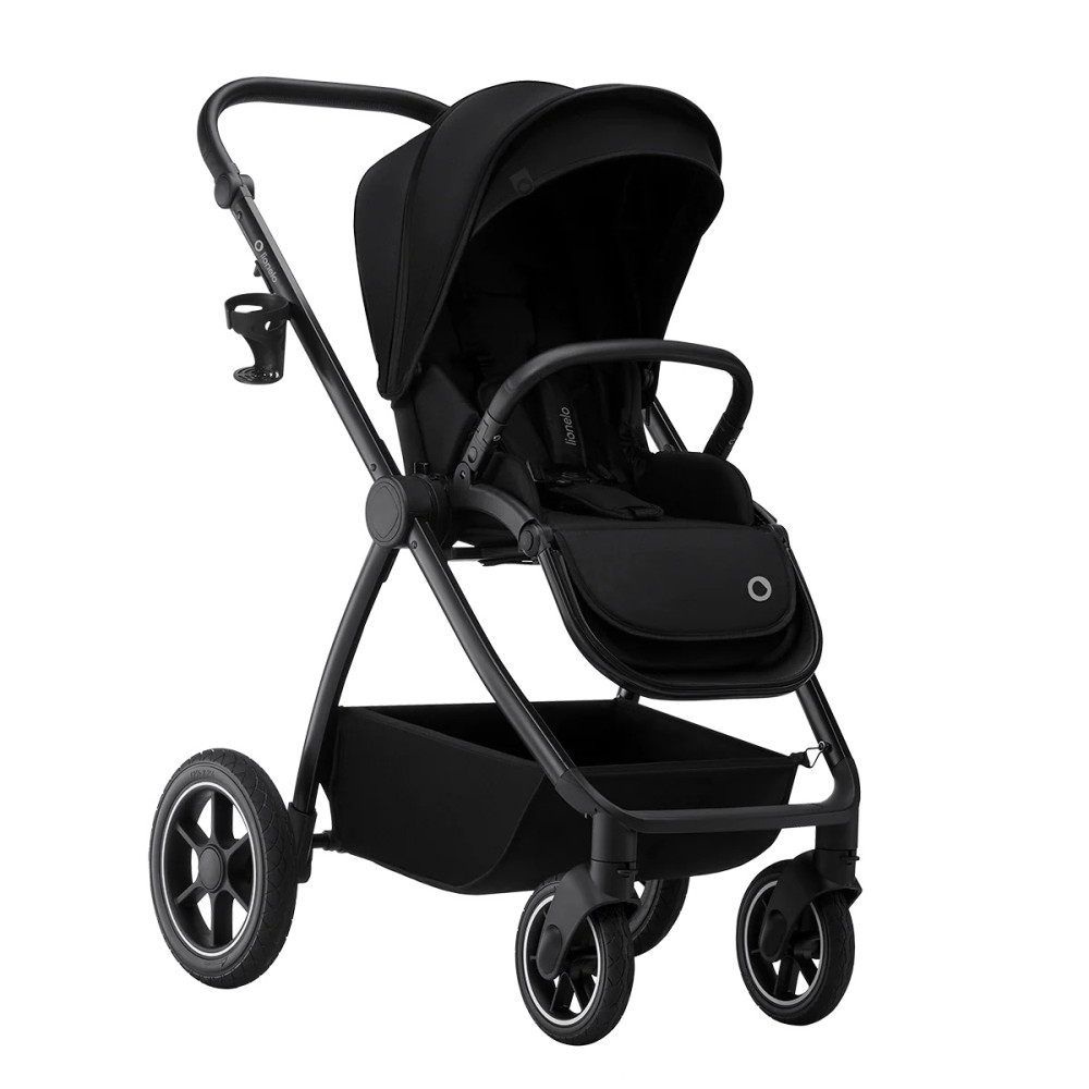 Lionelo Meril 3в1 - детская коляска 3 в 1 с автокреслом, коляска с большими колесами, просторная люлька • Black Onyx
