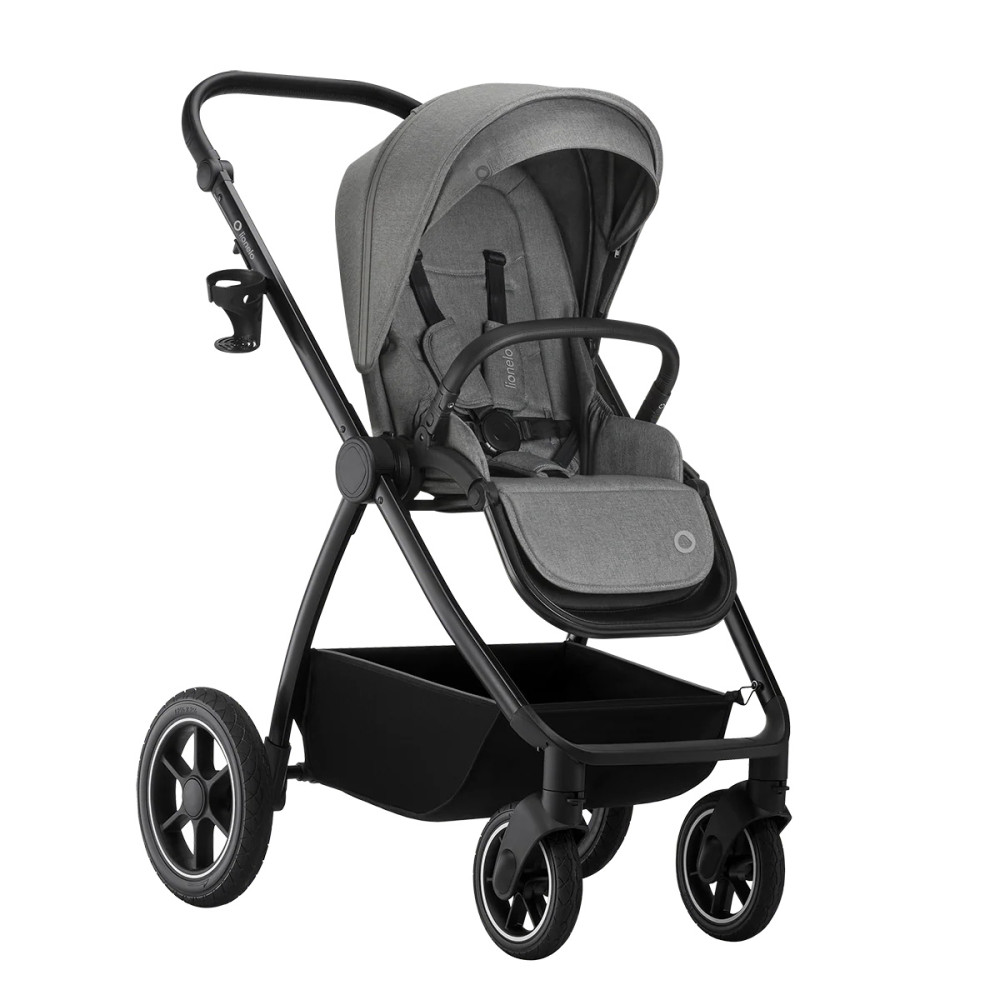 Lionelo Meril 3в1 - детская коляска 3 в 1 с автокреслом, коляска с большими колесами, просторная люлька • Grey Stone