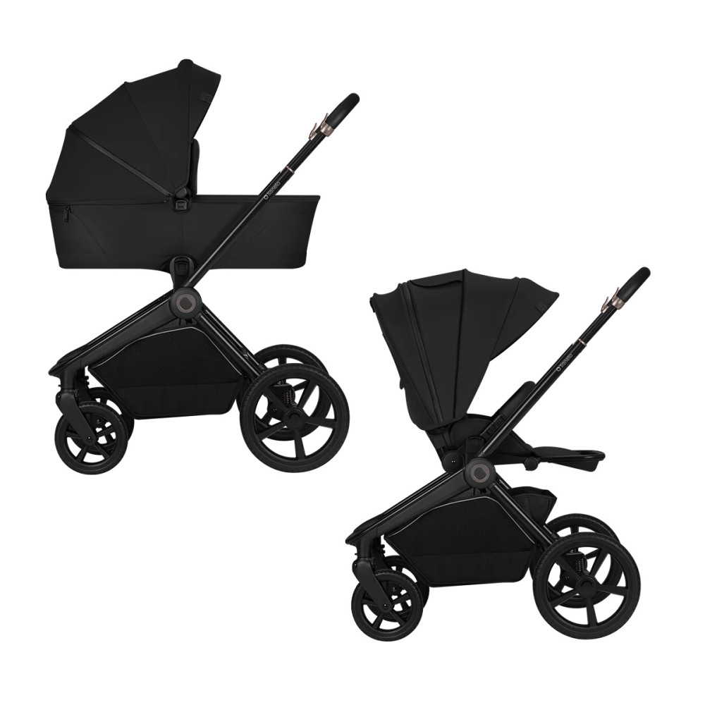 Lionelo Freya 2в1 - детская коляска 2 в 1, люлька складывается вместе с рамой • Black Onyx