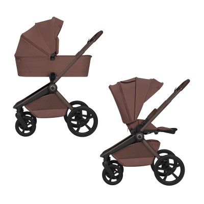 Lionelo Freya 2в1 - детская коляска 2 в 1, люлька складывается вместе с рамой • Brown Chocolate