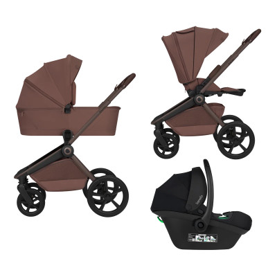 Lionelo Freya 3в1 - детская коляска 3 в 1 с автокреслом, люлька складывается вместе с рамой • Brown Chocolate Lionelo Freya 3в1 - детская коляска 3 в 1 с автокреслом, люлька складывается вместе с рамой • Brown Chocolate