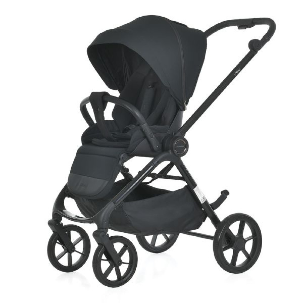 El Camino Chloe ME 1191 - прогулочная коляска с реверсивным блоком, регулируемая родительская ручка • Night Black