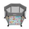 Lionelo Roel Plus - шестиугольный манеж с боковым входом и сумкой • Grey Multicolor