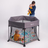 Lionelo Roel Plus - шестиугольный манеж с боковым входом и сумкой • Grey Multicolor