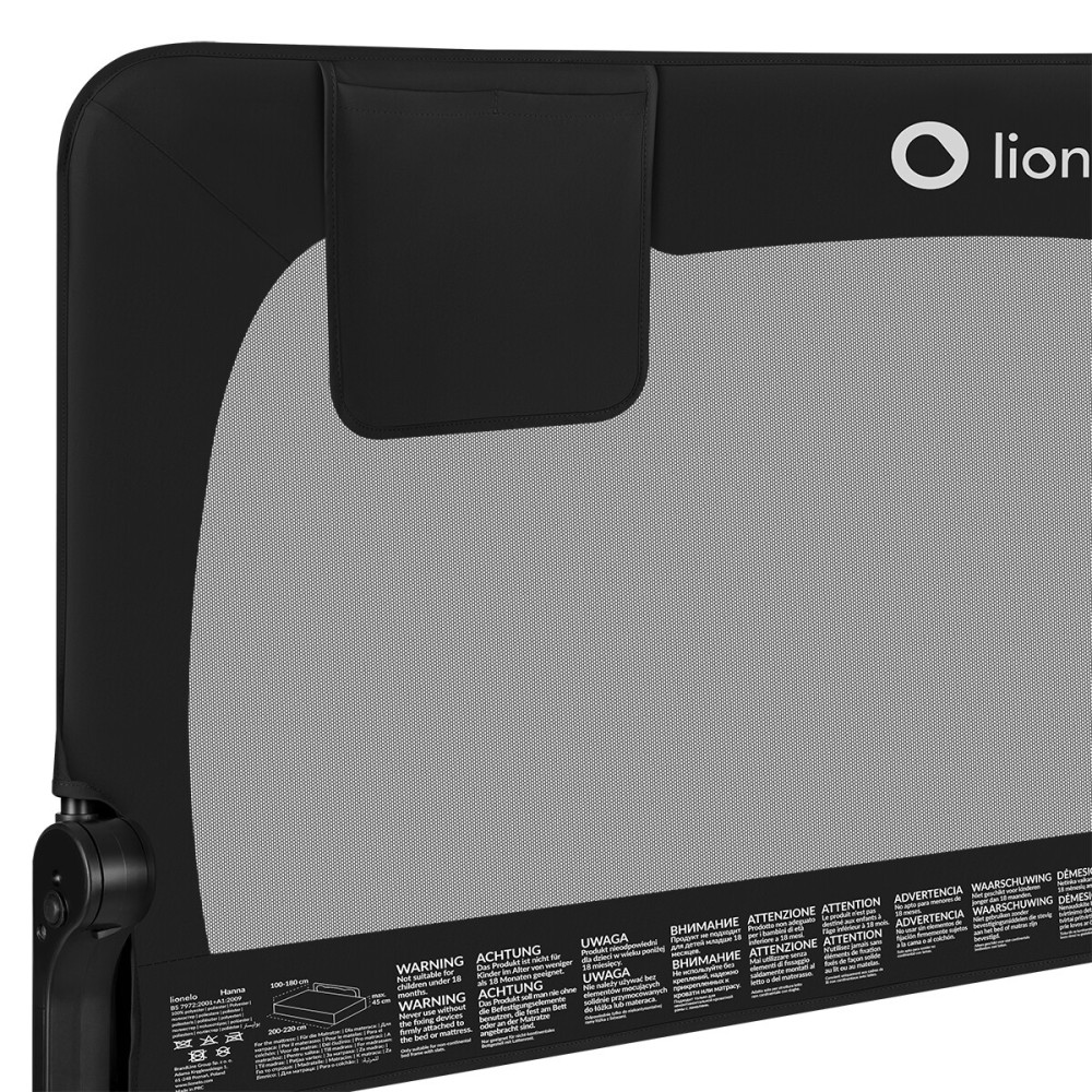 Lionelo Hanna - складной барьер безопасности для кровати • Black Onyx
