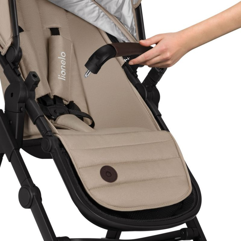 Lionelo Amber 2в1 - детская коляска 2 в 1, универсальная коляска с надувными колесами • Beige Sand