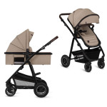Lionelo Amber 2в1 - детская коляска 2 в 1, универсальная коляска с надувными колесами • Beige Sand