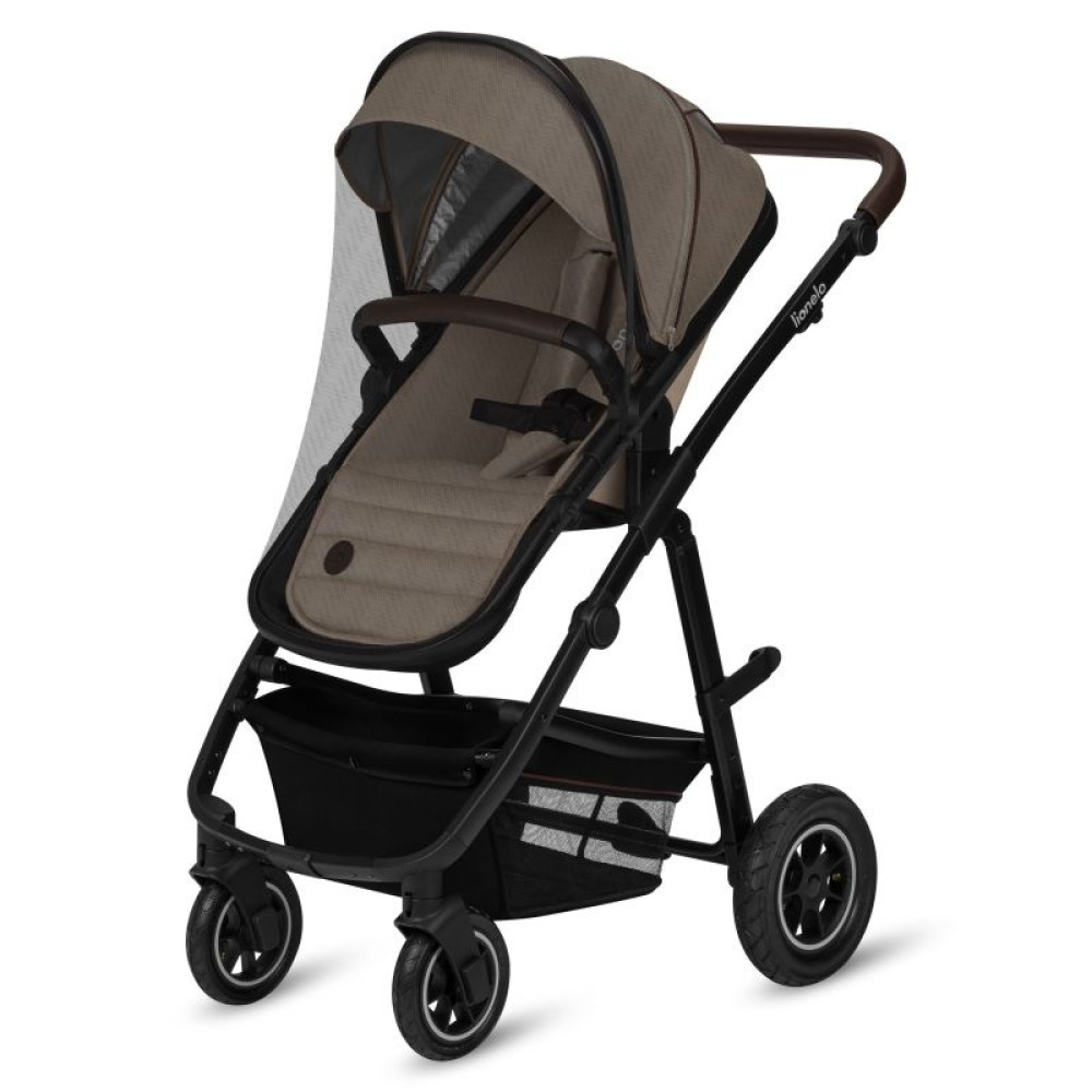 Lionelo Amber 2в1 - детская коляска 2 в 1, универсальная коляска с надувными колесами • Beige Sand