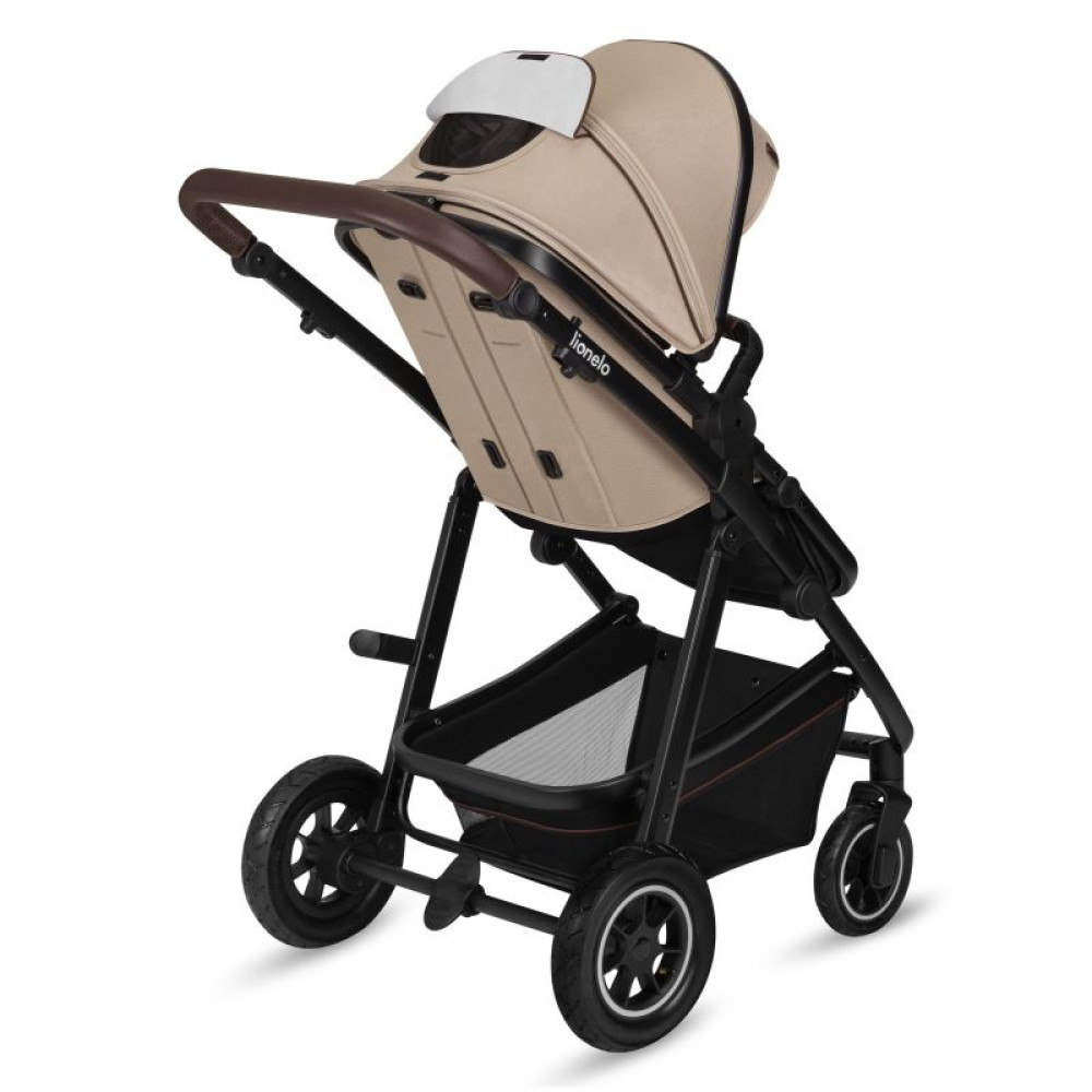 Lionelo Amber 2в1 - детская коляска 2 в 1, универсальная коляска с надувными колесами • Beige Sand