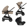 Lionelo Amber 3в1 - детская коляска 3 в 1 с автокреслом, универсальная коляска с надувными колесами • Beige Sand