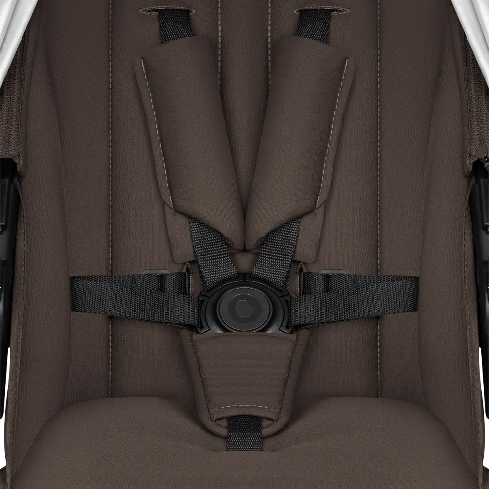 Lionelo Amber 3в1 - детская коляска 3 в 1 с автокреслом, универсальная коляска с надувными колесами • Brown Chocolate