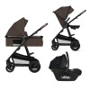 Lionelo Amber 3в1 - детская коляска 3 в 1 с автокреслом, универсальная коляска с надувными колесами • Brown Chocolate
