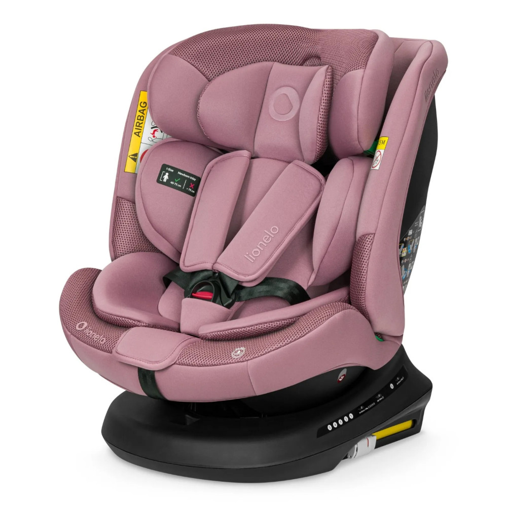 Lionelo Bastiaan Plus i-Size - поворотное автокресло для ребенка (40-150 см) • Pink Mauve