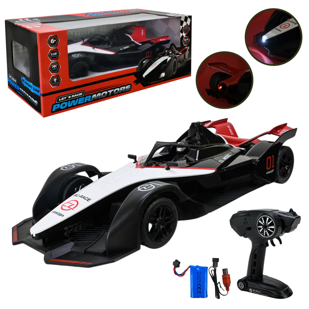 POWERMOTORS Формула 1:10 - радіокерована машинка • Чорно-червона (PM3404BLACK/RED)