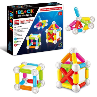 IBLOCK Магнитные палочки Basic Set 29 - магнитный конструктор (PL-921-362)