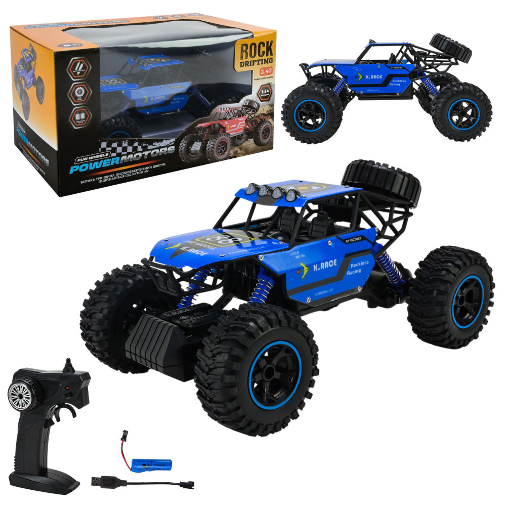 POWERMOTORS Баггі 1:14 - радіокерований всюдихідний баггі • Синій (PM3403)