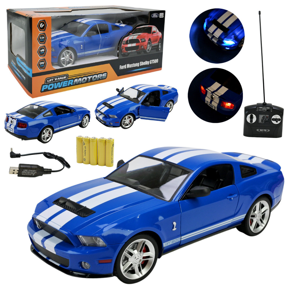 POWERMOTORS Ford Mustang Shelby GT500 1:14 - радіокерована модель • Синя (PM1404)