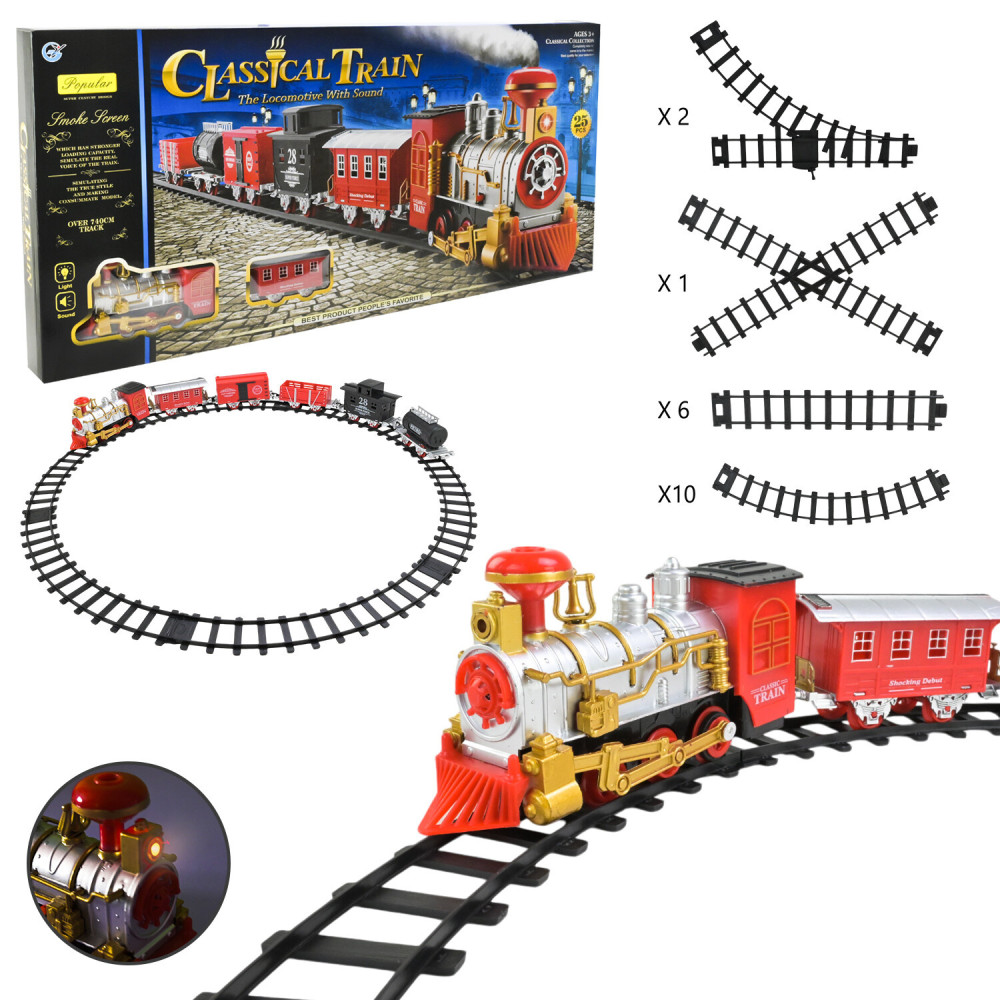 Залізниця Classical Train - локомотив, вагони та колія зі стрілками (GY810-3)