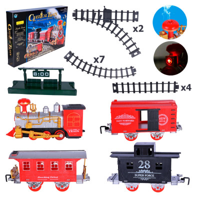 Залізниця Classical Train з платформою - локомотив, вагони та колія (GY810-2)