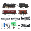Залізниця Steam Train 3 вагони - ретро-потяг з ефектом пари, світлом і звуком (610B)