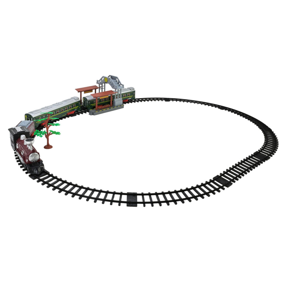 Залізниця Vintage Model Train - ретро-потяг зі станцією, світлом і звуком (9299-65)