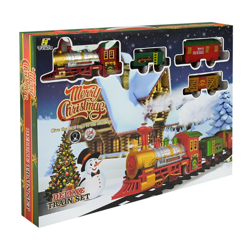 Залізниця Merry Christmas Deluxe - різдвяний потяг із 3 вагонами, світлом і звуком (1603B-1A) Залізниця Merry Christmas Deluxe - різдвяний потяг із 3 вагонами, світлом і звуком (1603B-1A)
