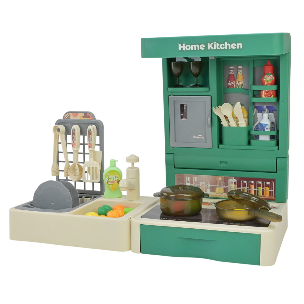 Ігрова мінікухня Home Kitchen - 48 предметів, кран із водою, складається у валізку (HS5588)