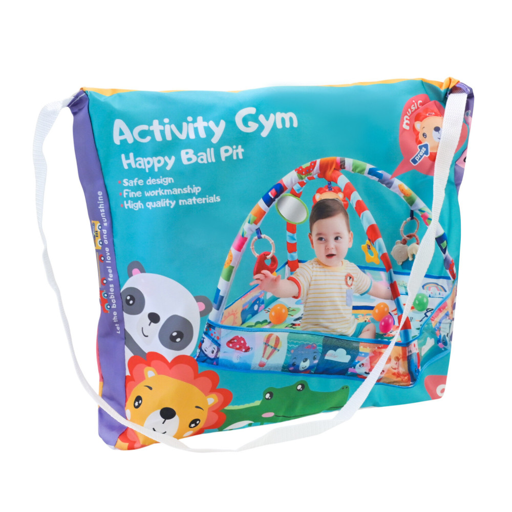Развивающий коврик Happy Ball Pit - с дугами, погремушками и шариками (918-8023)